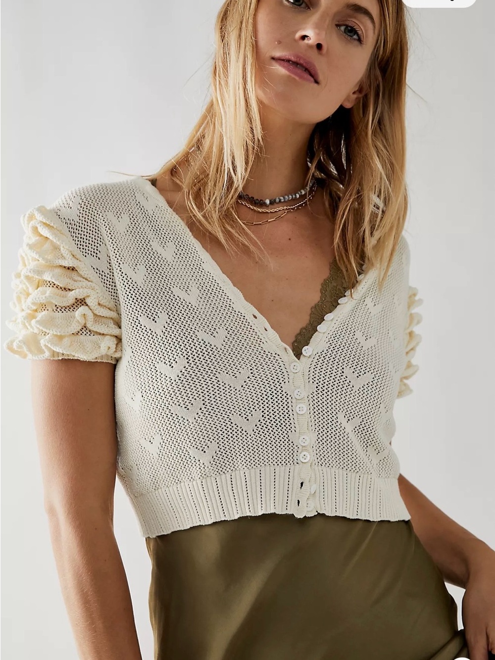 Love Shack Fancy Preilla Crop Cardigan